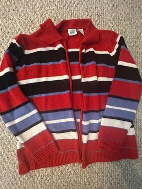 Jason Maxwell Striped Zip up Jacket Cardigan